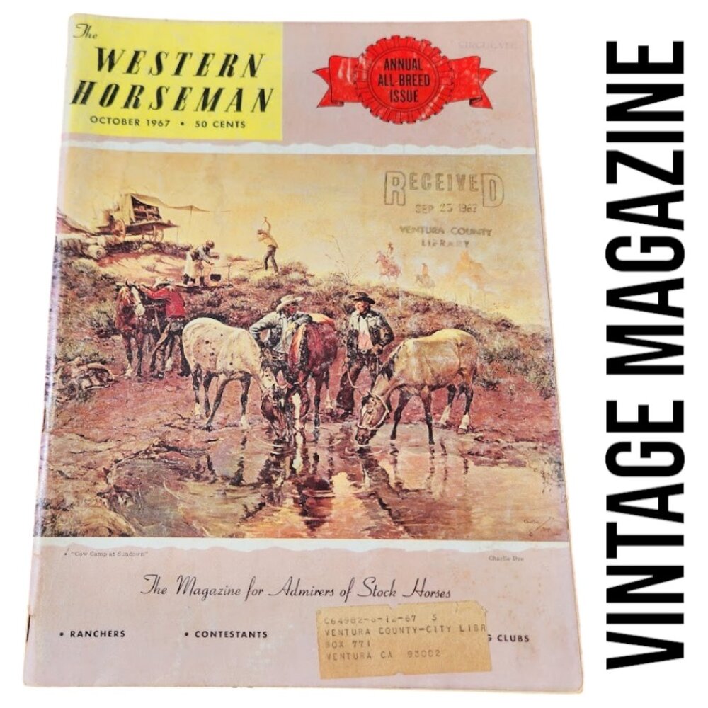 VINTAGE The Western Horseman October 1967 Issue Horse Magazine Advertisements Co